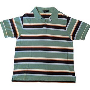 Daniel Cremieux Classics Men's L Striped Polo Shirt Tailored Fit 100% Cotton